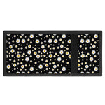 Black Daisy Floral Pattern Print Trifold Wallet