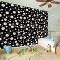 Black Daisy Floral Pattern Print Wall Sticker