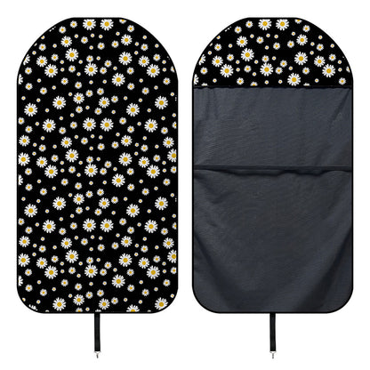 Black Daisy Floral Pattern Print Waterproof Car Seat Cover