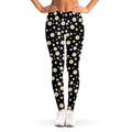 Black Daisy Floral Pattern Print Women's Leggings