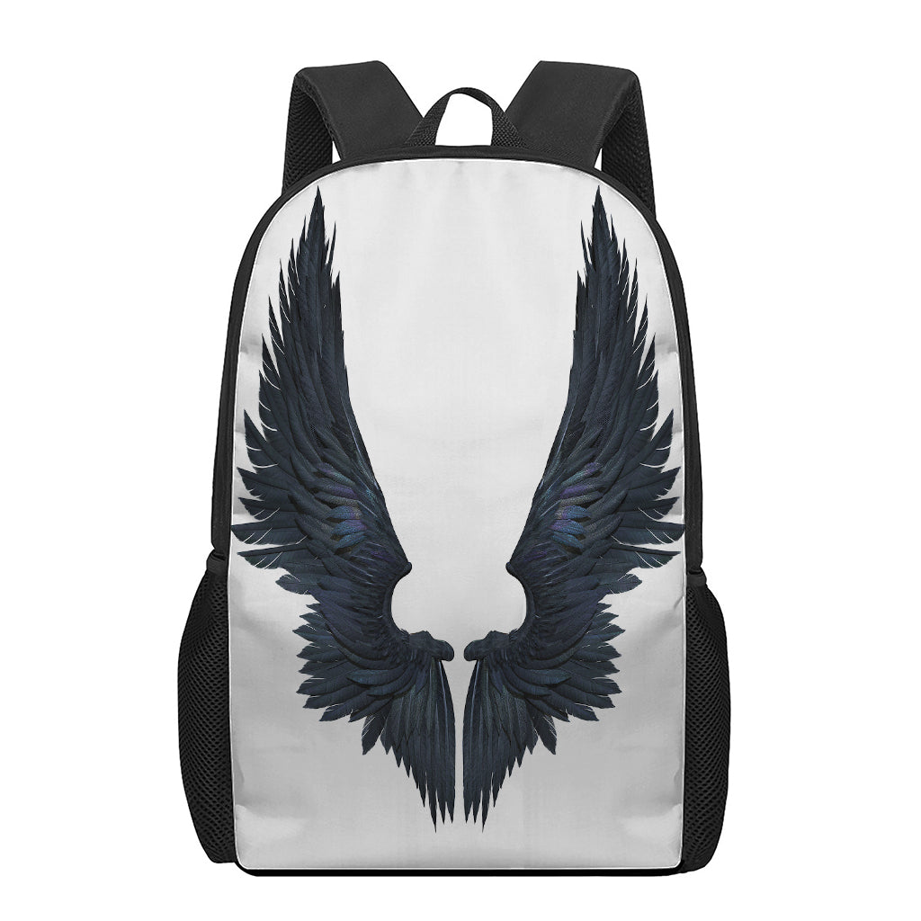 Black Demon Wings Print 17 Inch Backpack
