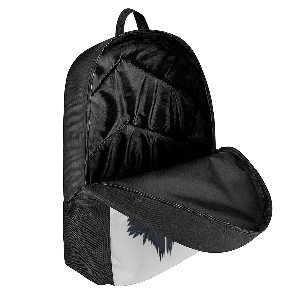 Black Demon Wings Print 17 Inch Backpack