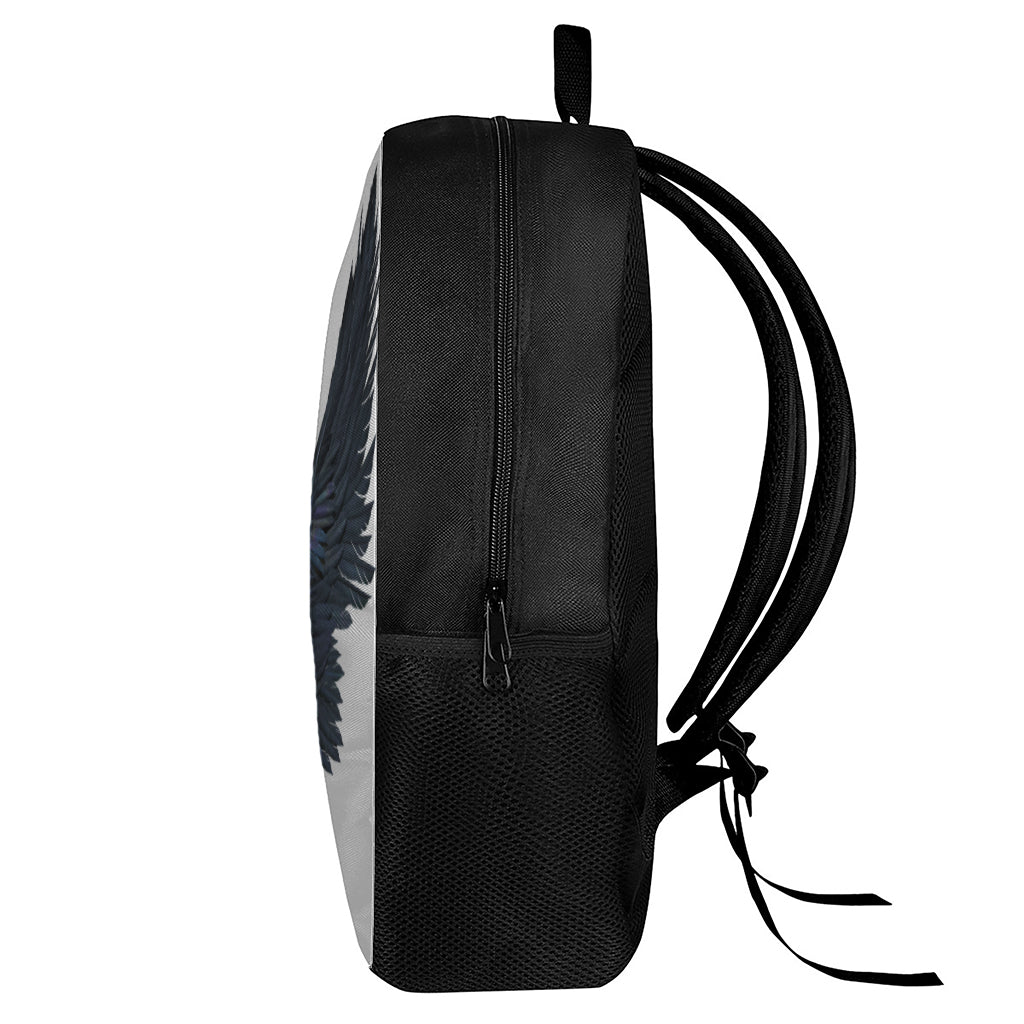 Black Demon Wings Print 17 Inch Backpack