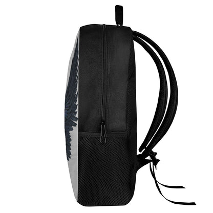 Black Demon Wings Print 17 Inch Backpack