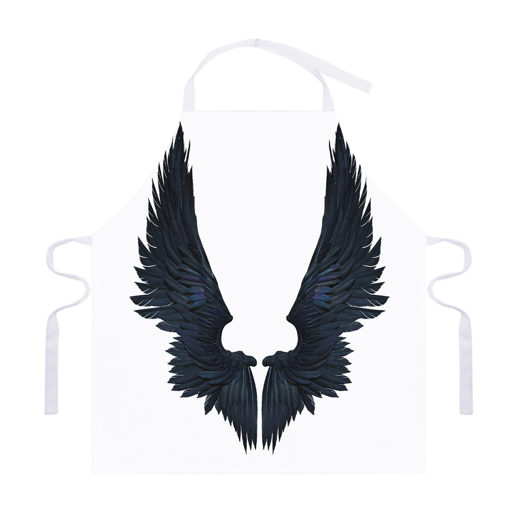 Black Demon Wings Print Adjustable Apron