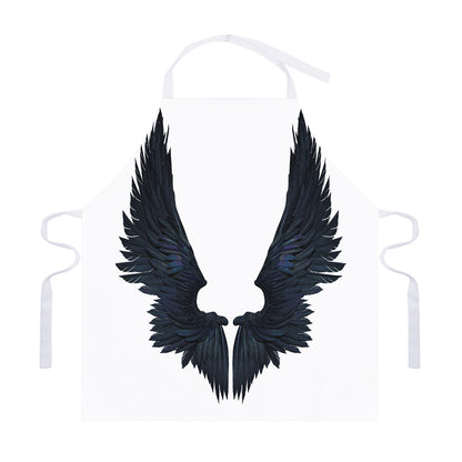 Black Demon Wings Print Adjustable Apron
