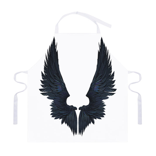 Black Demon Wings Print Adjustable Apron