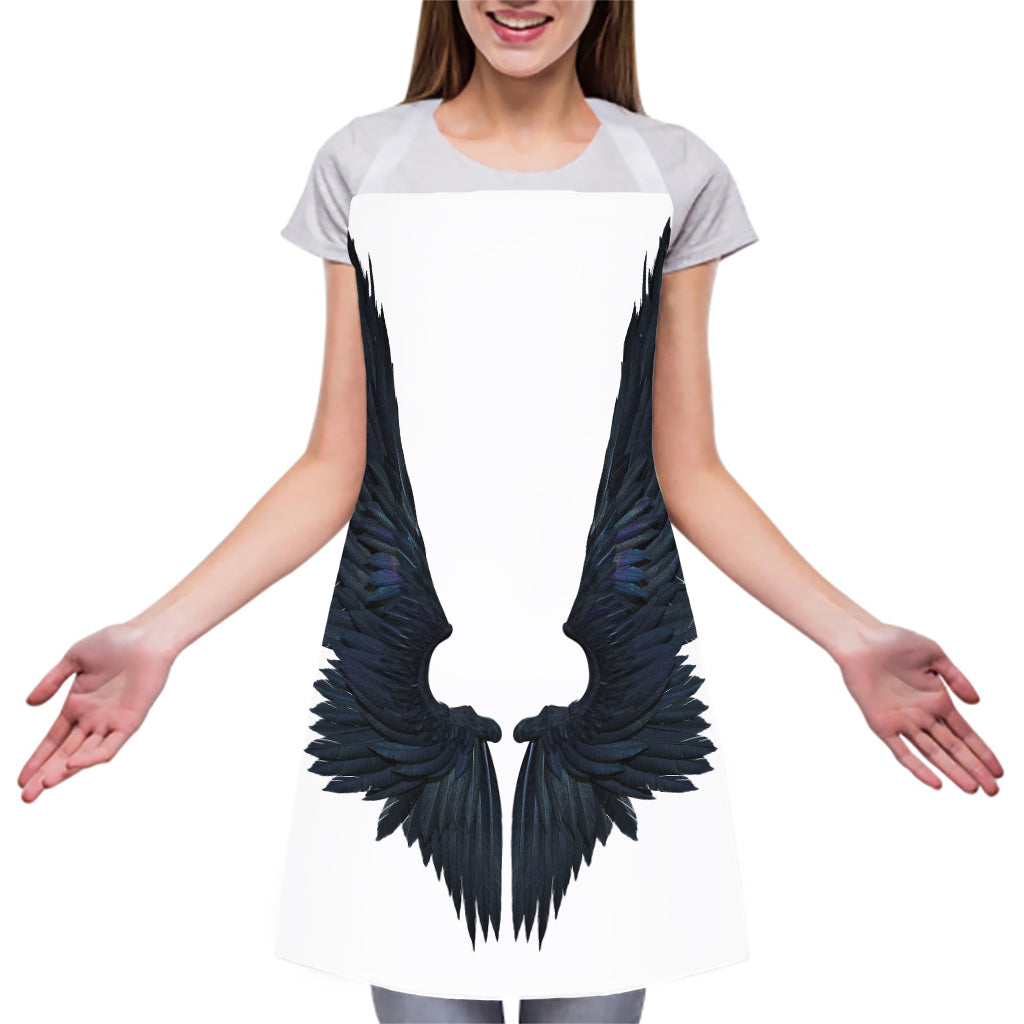 Black Demon Wings Print Adjustable Apron