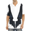 Black Demon Wings Print Aloha Shirt