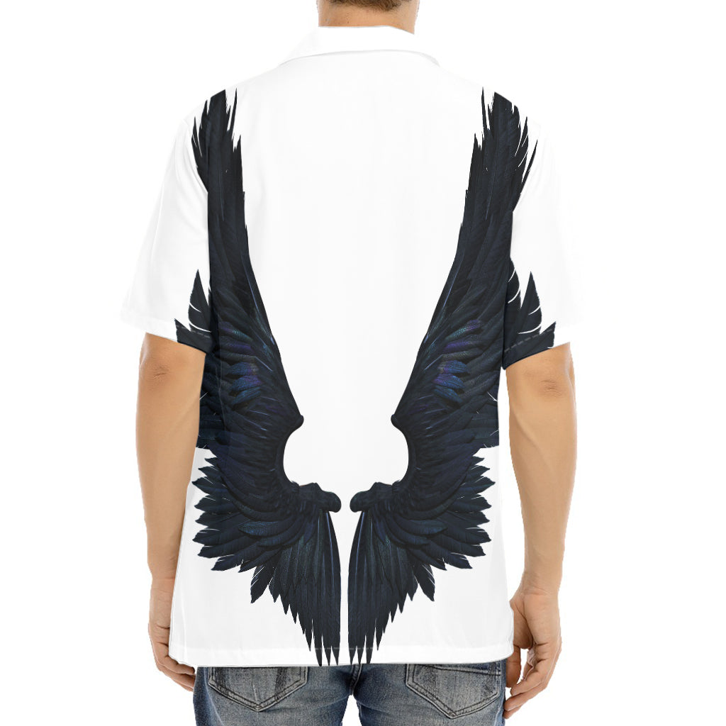Black Demon Wings Print Aloha Shirt