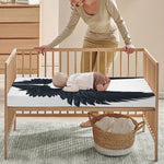 Black Demon Wings Print Baby Crib Sheet