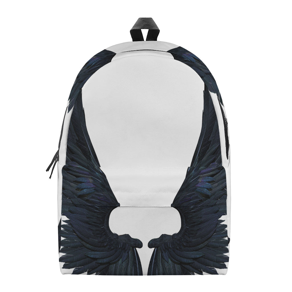 Black Demon Wings Print Backpack