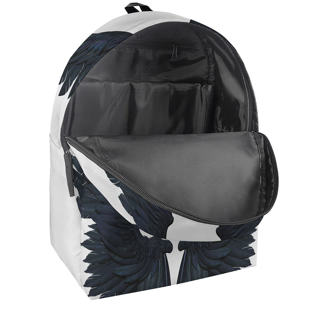 Black Demon Wings Print Backpack