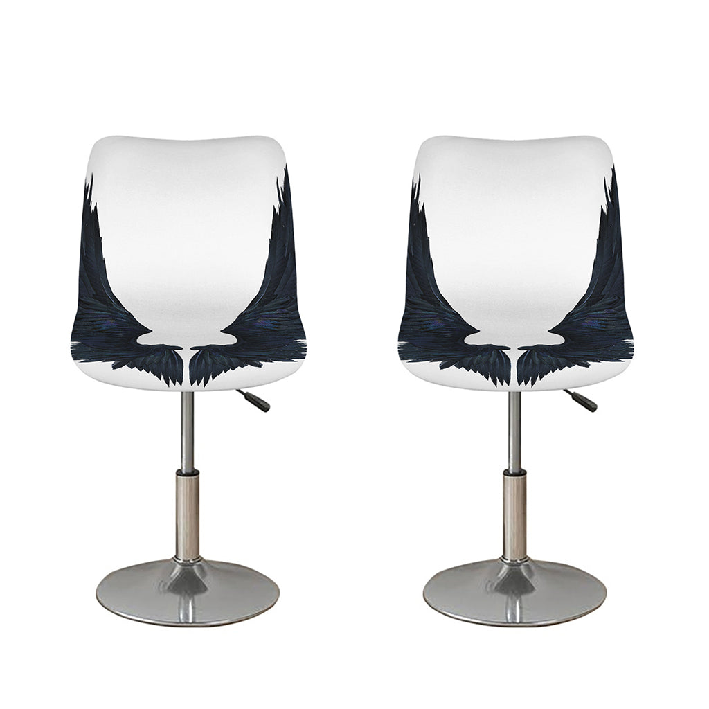 Black Demon Wings Print Bar Stool Covers