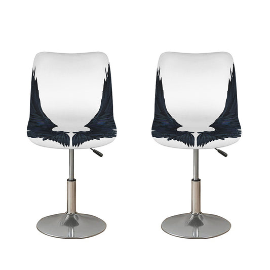 Black Demon Wings Print Bar Stool Covers