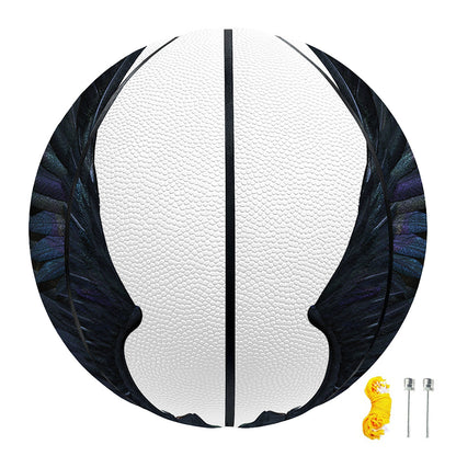 Black Demon Wings Print Basketball