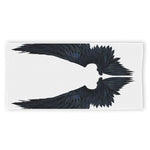Black Demon Wings Print Beach Towel