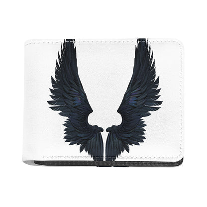 Black Demon Wings Print Bifold Wallet