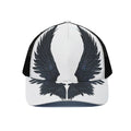 Black Demon Wings Print Black Mesh Trucker Hat