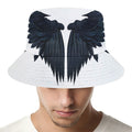 Black Demon Wings Print Bucket Hat
