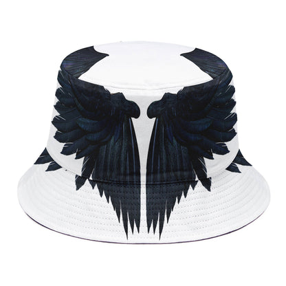 Black Demon Wings Print Bucket Hat