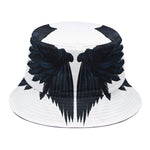 Black Demon Wings Print Bucket Hat