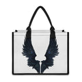 Black Demon Wings Print Canvas Tote Bag
