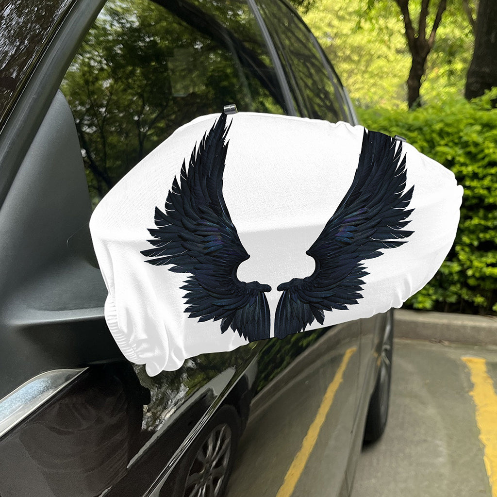 Black Demon Wings Print Car Side Mirror Covers