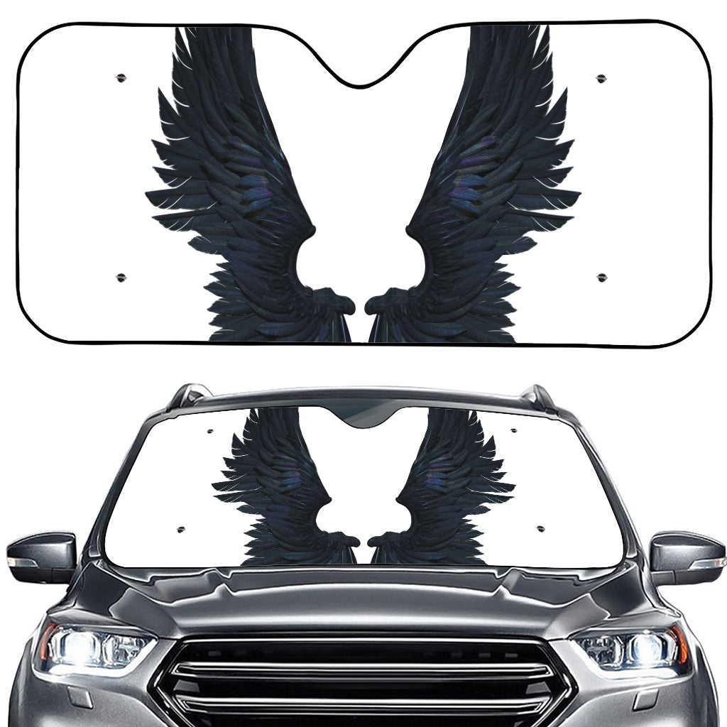 Black Demon Wings Print Car Windshield Sun Shade