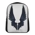 Black Demon Wings Print Casual Backpack