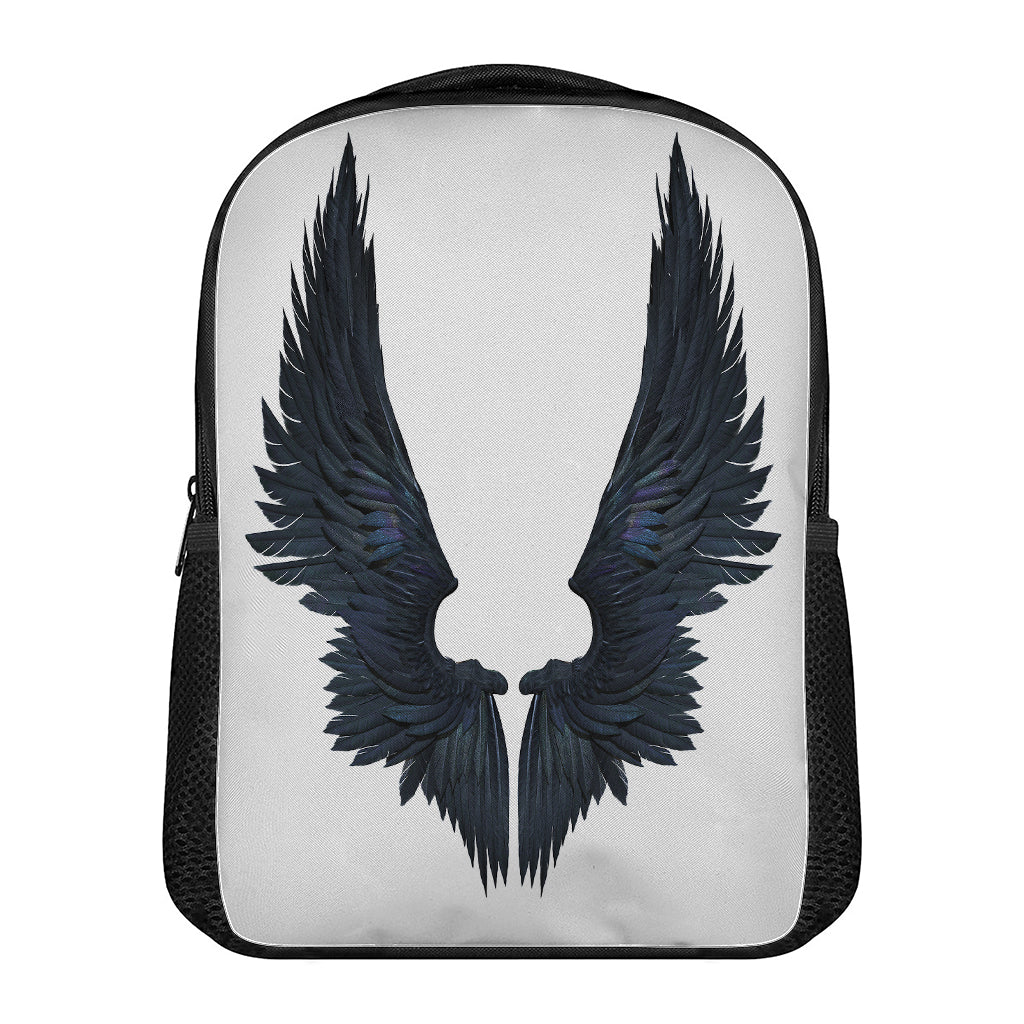 Black Demon Wings Print Casual Backpack
