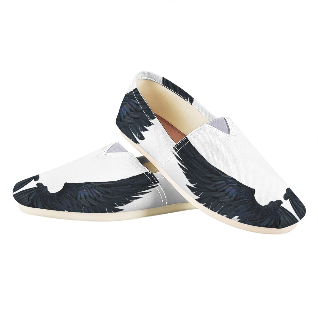 Black Demon Wings Print Casual Shoes