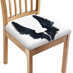Black Demon Wings Print Chair Cushion Cover