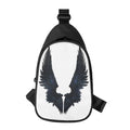 Black Demon Wings Print Sling Bag
