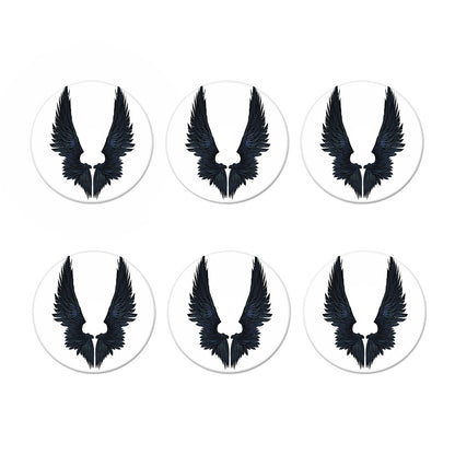 Black Demon Wings Print Coaster Set