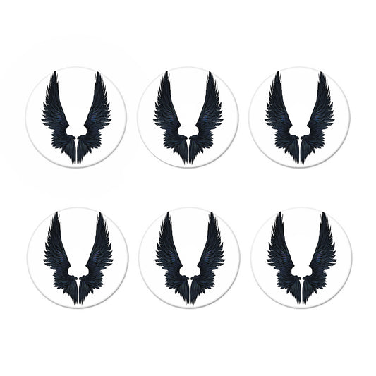 Black Demon Wings Print Coaster Set