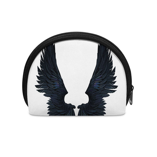Black Demon Wings Print Coin Purse