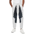 Black Demon Wings Print Cotton Sweatpants