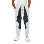 Black Demon Wings Print Cotton Pants