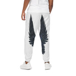 Black Demon Wings Print Cotton Pants