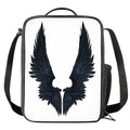 Black Demon Wings Print Crossbody Lunch Bag