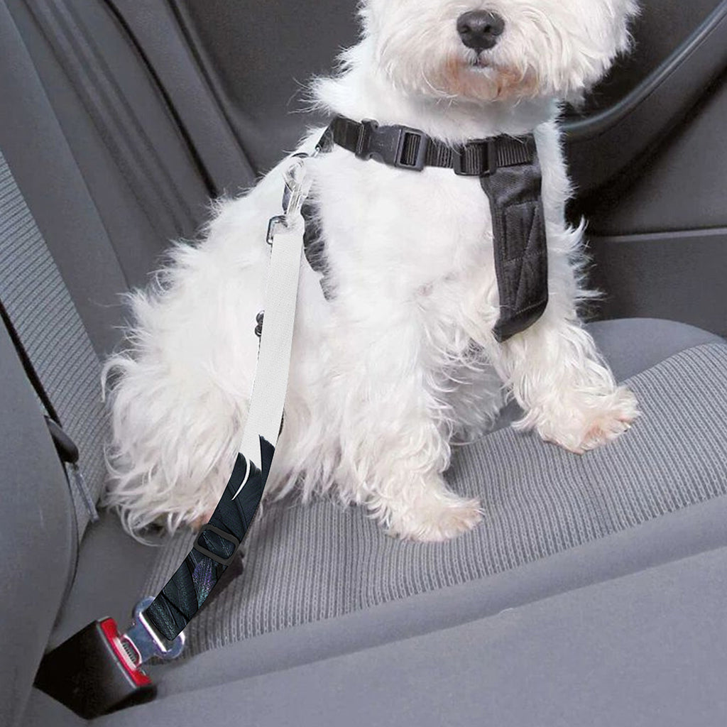 Black Demon Wings Print Dog Seat Belt