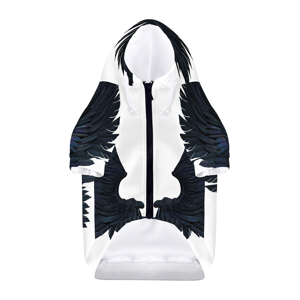 Black Demon Wings Print Dog Zip Up Hoodie