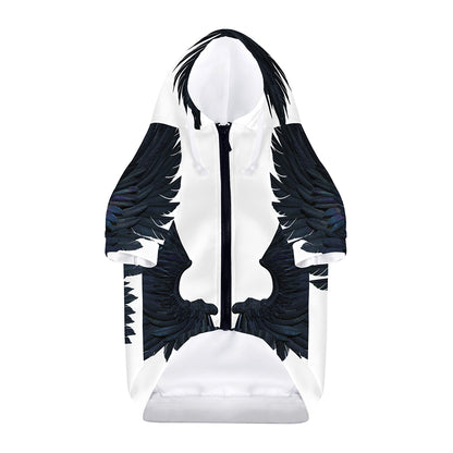 Black Demon Wings Print Dog Zip Up Hoodie