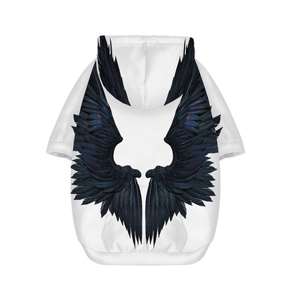 Black Demon Wings Print Dog Zip Up Hoodie
