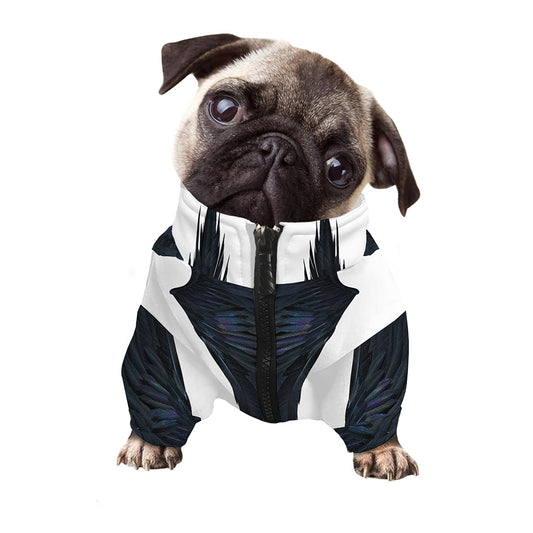 Black Demon Wings Print Dog Zip Up Jacket