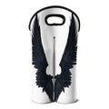 Black Demon Wings Print Double Neoprene Wine Tote