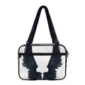 Black Demon Wings Print Double Strap Bible Bag