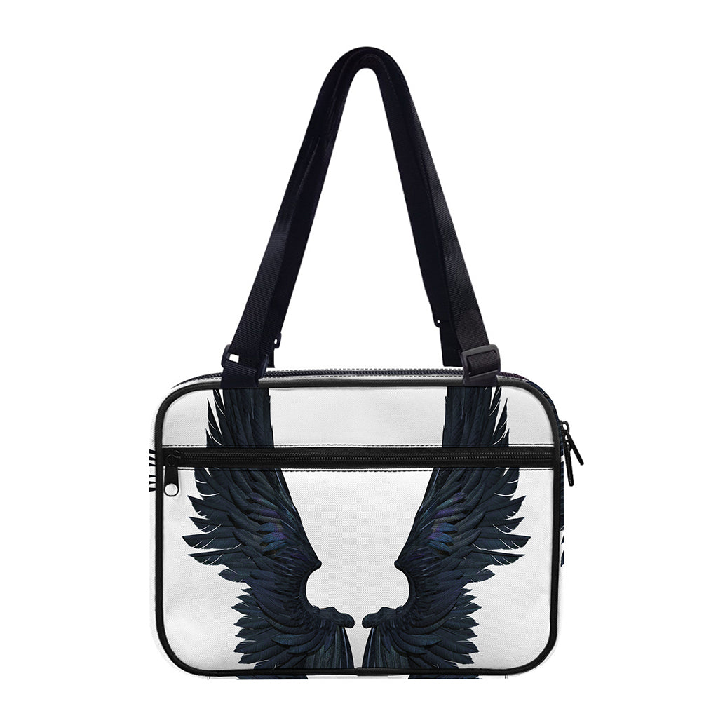 Black Demon Wings Print Double Strap Bible Bag