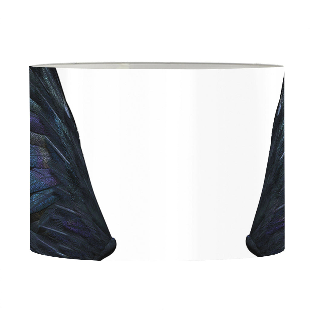 Black Demon Wings Print Drum Lamp Shade